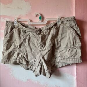 Y2K Faded Glory Khaki Micro Shorts